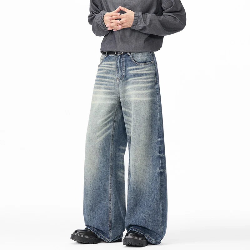 Damen Weite High‑Waist Baggy-Jeans mit Used‑Fade und extra weitem Bein Nord Taschen