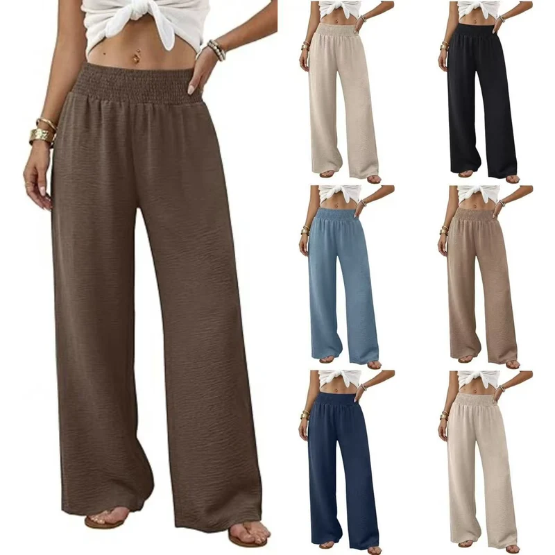 Damen Palazzo-Loungehose mit hohem Smokbund und weitem Bein Nord Taschen