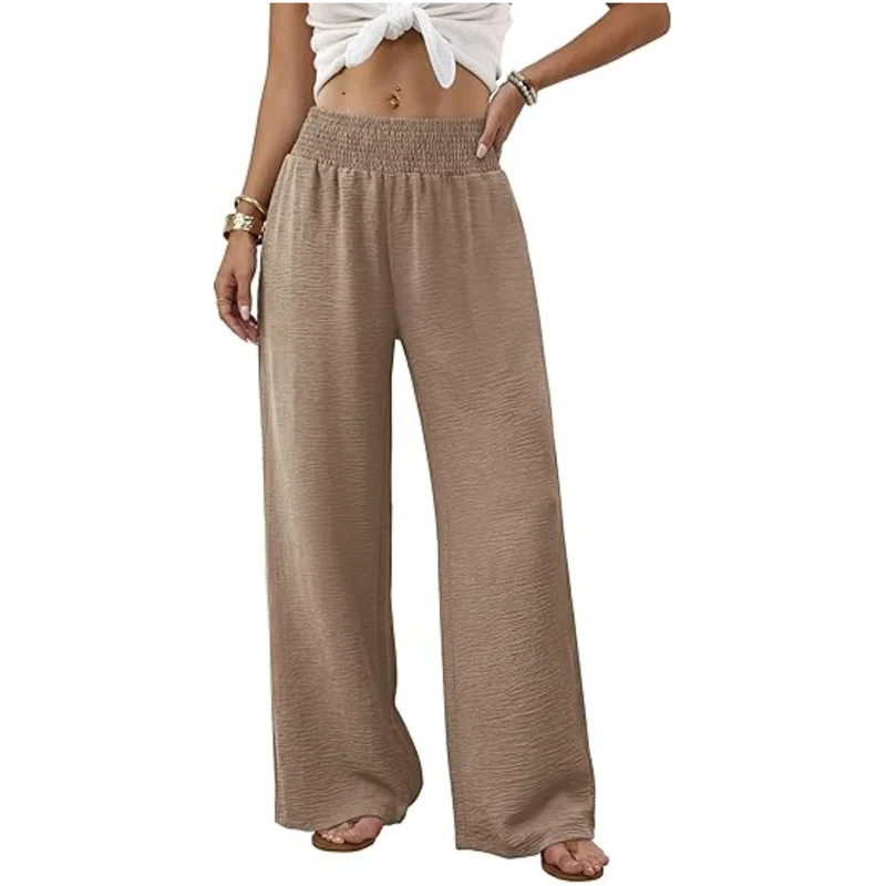 Damen Palazzo-Loungehose mit hohem Smokbund und weitem Bein Nord Taschen