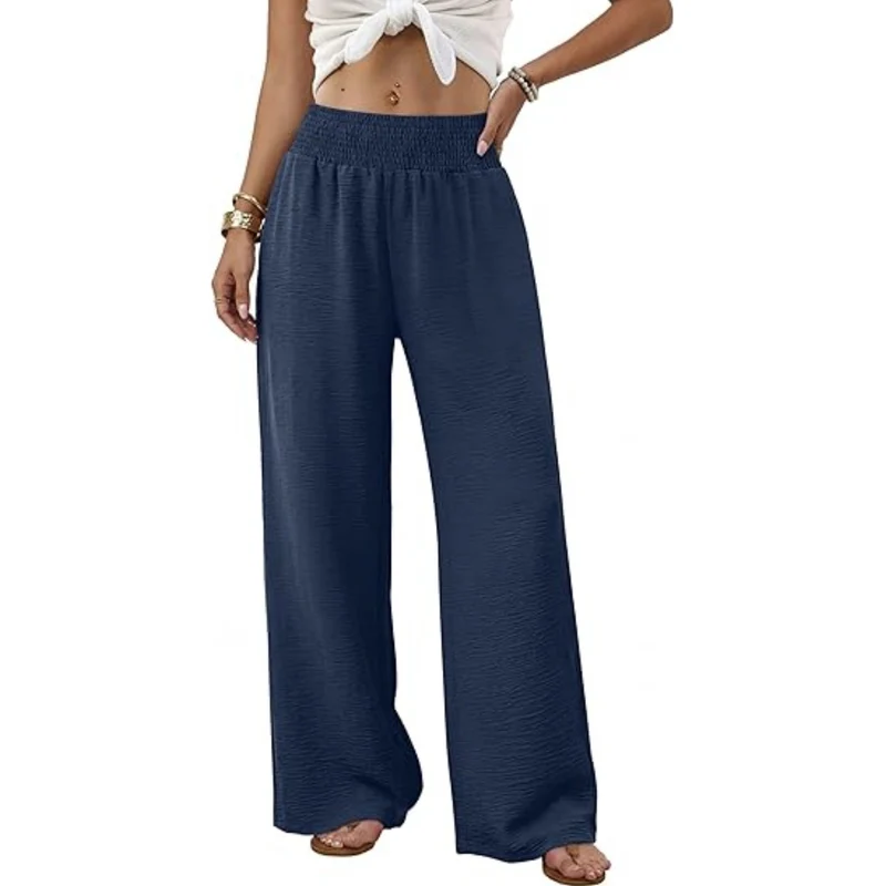 Damen Palazzo-Loungehose mit hohem Smokbund und weitem Bein Nord Taschen