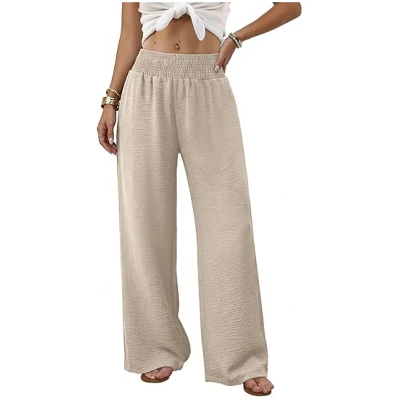 Damen Palazzo-Loungehose mit hohem Smokbund und weitem Bein Nord Taschen