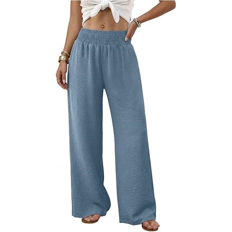 Damen Palazzo-Loungehose mit hohem Smokbund und weitem Bein Nord Taschen