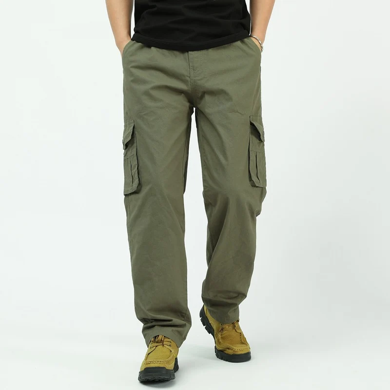 Herren Utility-Cargohose mit weitem Schnitt, mehrfachen Klappentaschen & geradem Bein Nord Taschen
