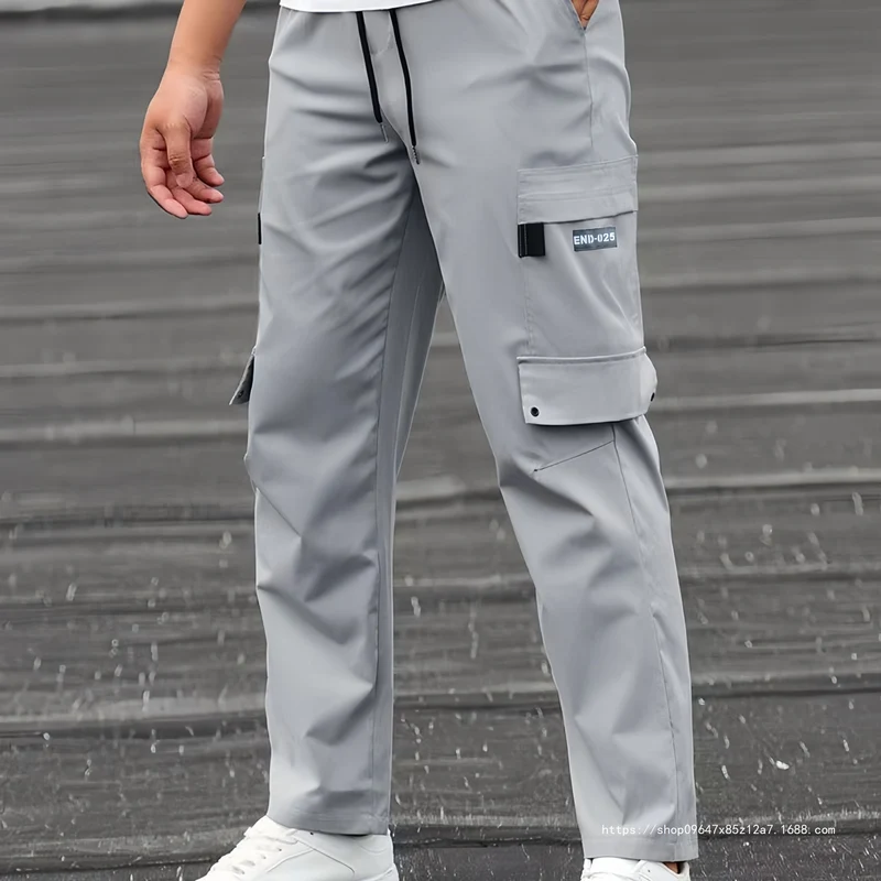Herren Utility-Cargohose mit Tunnelzugbund, geradem Bein und Mehrfachtaschen Nord Taschen