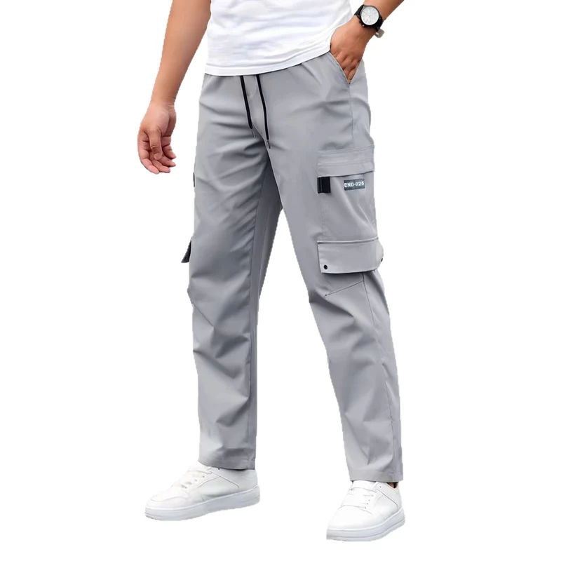 Herren Utility-Cargohose mit Tunnelzugbund, geradem Bein und Mehrfachtaschen Nord Taschen