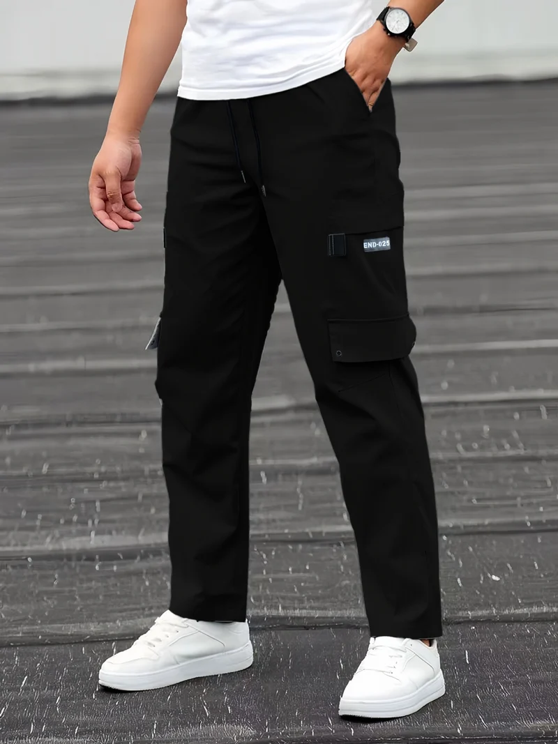 Herren Utility-Cargohose mit Tunnelzugbund, geradem Bein und Mehrfachtaschen Nord Taschen