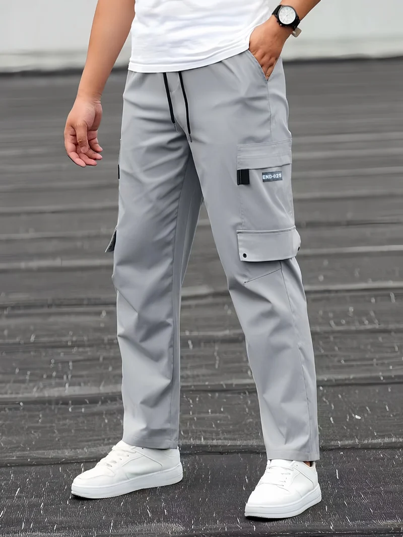Herren Utility-Cargohose mit Tunnelzugbund, geradem Bein und Mehrfachtaschen Nord Taschen