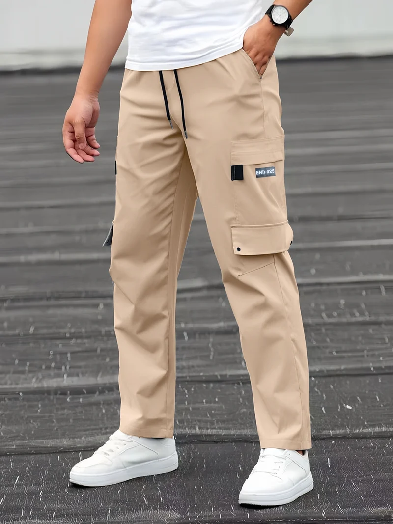 Herren Utility-Cargohose mit Tunnelzugbund, geradem Bein und Mehrfachtaschen Nord Taschen