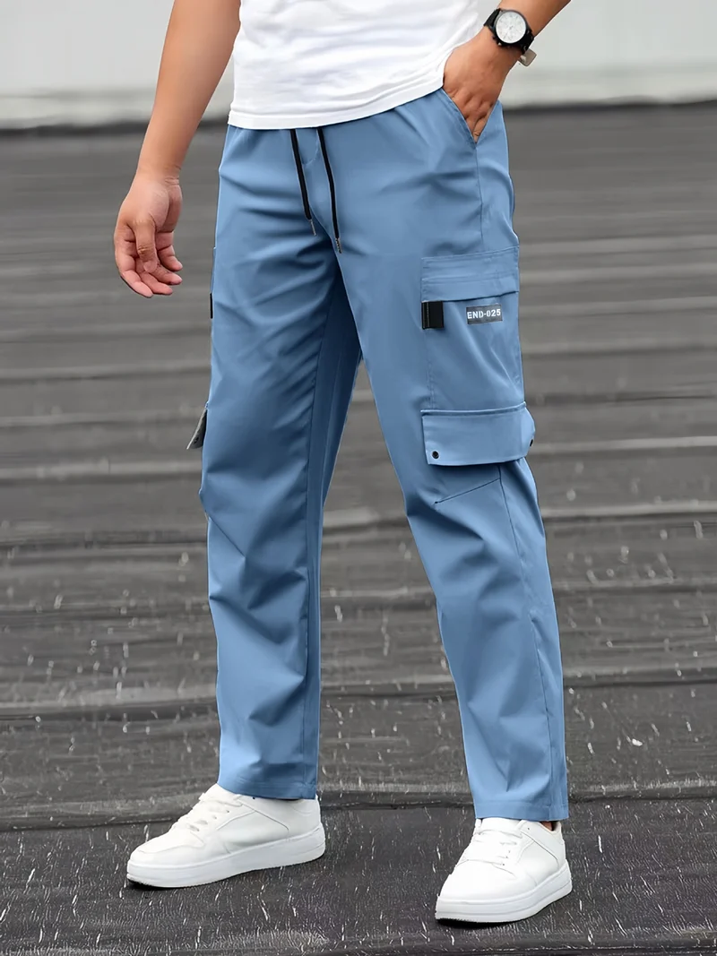 Herren Utility-Cargohose mit Tunnelzugbund, geradem Bein und Mehrfachtaschen Nord Taschen