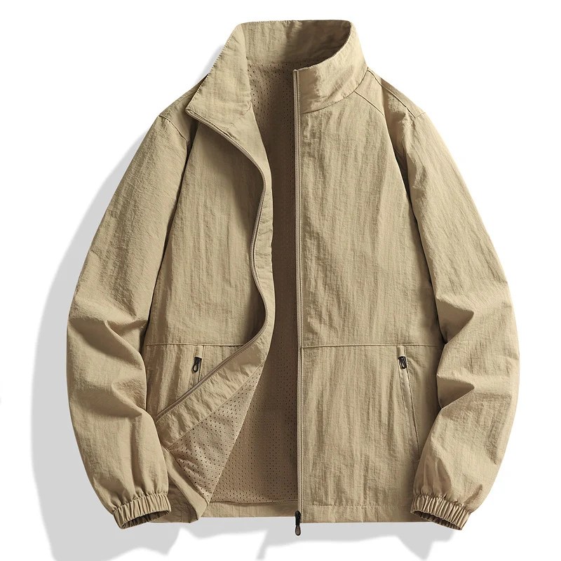 Herren Ultraleichte Windjacke mit Mesh‑Futter, Stehkragen & Reißverschluss Nord Taschen