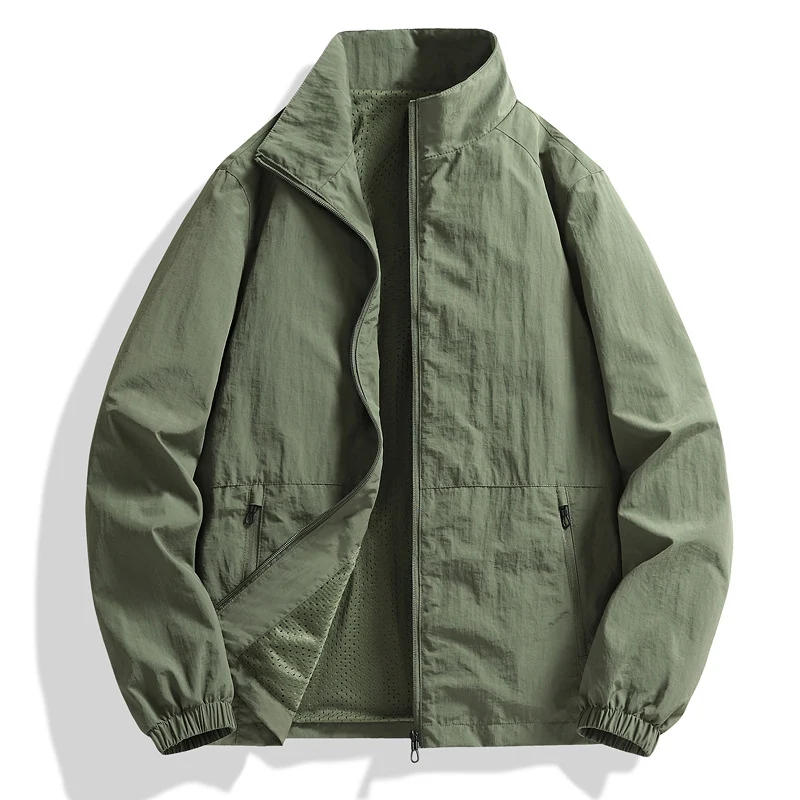 Herren Ultraleichte Windjacke mit Mesh‑Futter, Stehkragen & Reißverschluss Nord Taschen