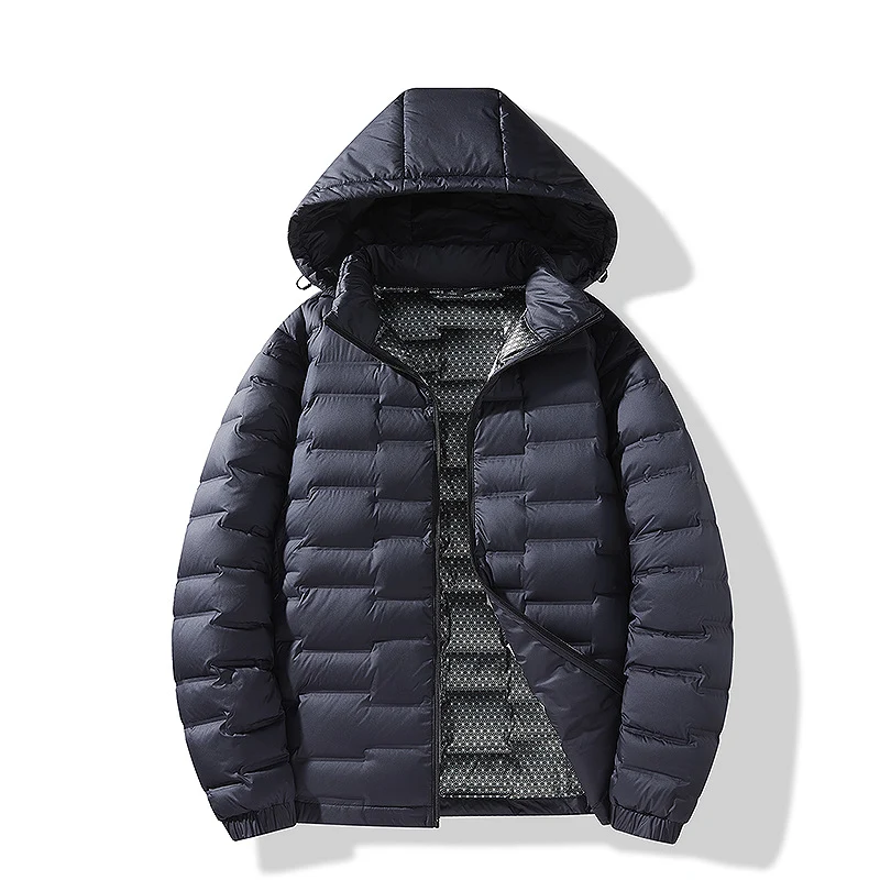 Herren Ultraleichte Steppjacke mit Kapuze und Thermofutter Nord Taschen