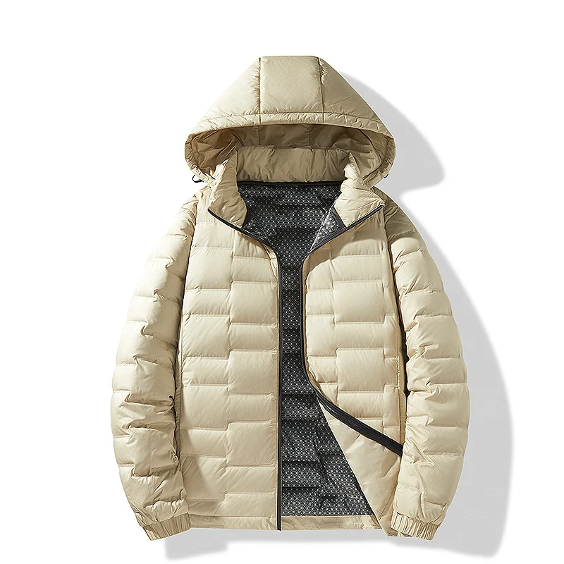 Herren Ultraleichte Steppjacke mit Kapuze und Thermofutter Nord Taschen
