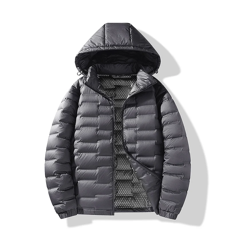 Herren Ultraleichte Steppjacke mit Kapuze und Thermofutter Nord Taschen