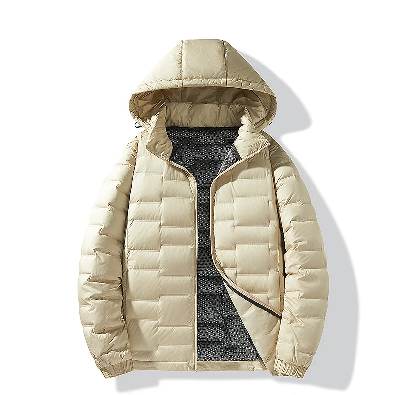 Herren Ultraleichte Steppjacke mit Kapuze und Thermofutter Nord Taschen