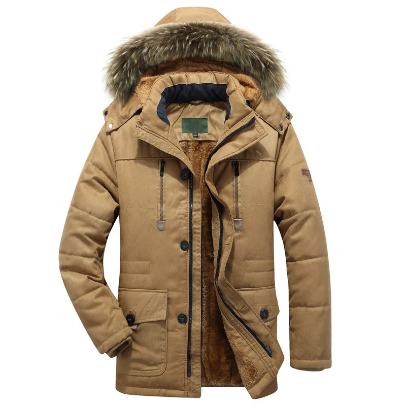 Herren Thermoisolierter Winterparka mit Teddyfutter und Kunstfellkapuze Nord Taschen