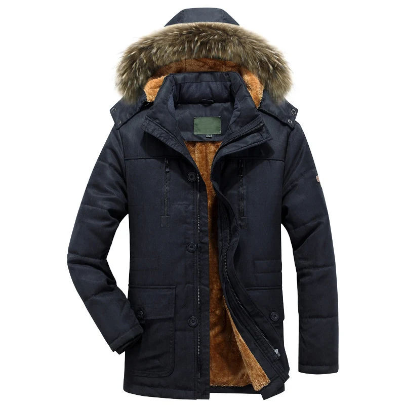 Herren Thermoisolierter Winterparka mit Teddyfutter und Kunstfellkapuze Nord Taschen