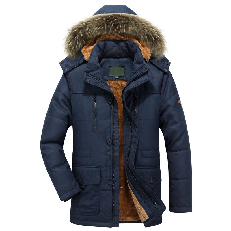 Herren Thermoisolierter Winterparka mit Teddyfutter und Kunstfellkapuze Nord Taschen