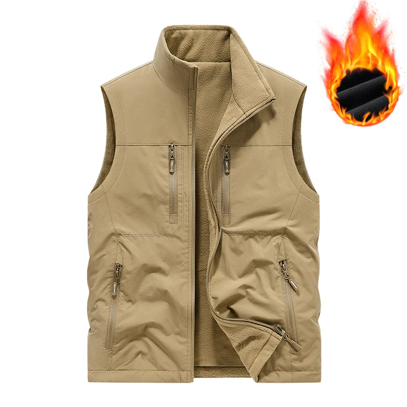 Herren Thermo-Utility-Weste mit Fleecefutter, winddichter Außenlage und Multifach-Reißverschlusstaschen Nord Taschen