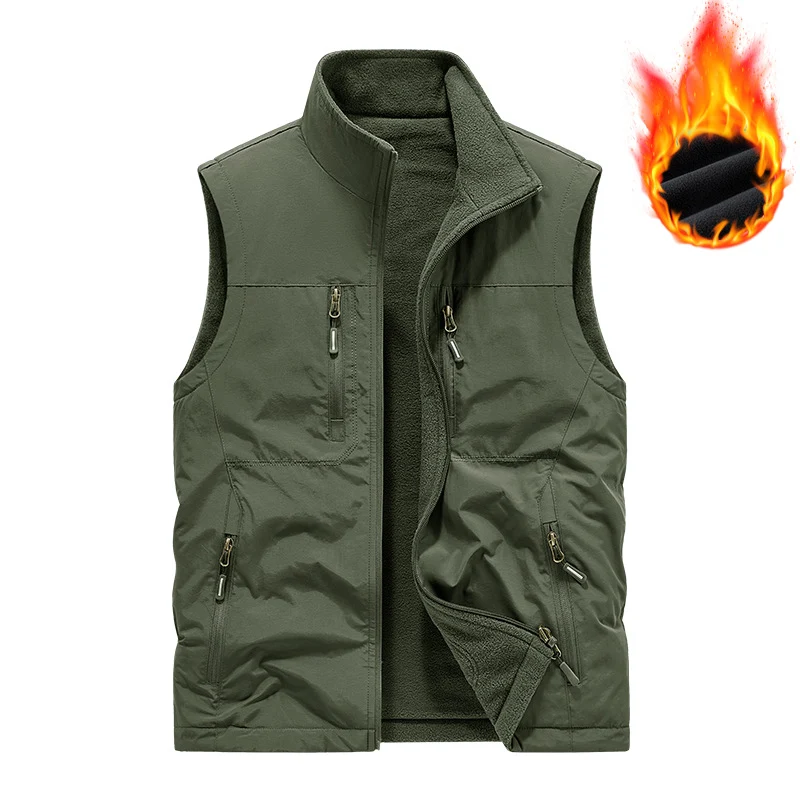 Herren Thermo-Utility-Weste mit Fleecefutter, winddichter Außenlage und Multifach-Reißverschlusstaschen Nord Taschen
