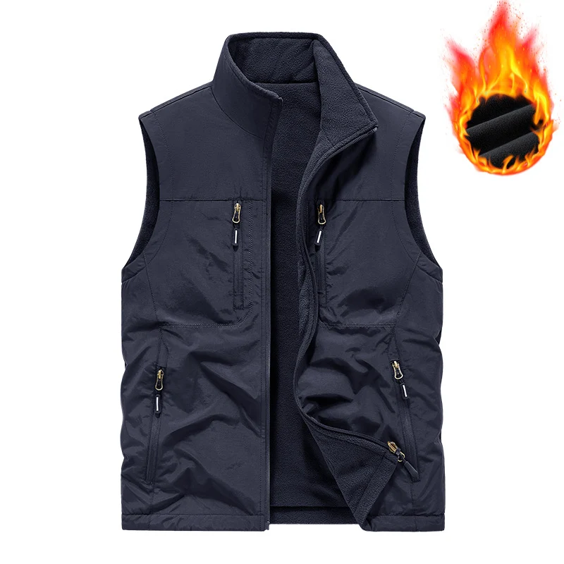 Herren Thermo-Utility-Weste mit Fleecefutter, winddichter Außenlage und Multifach-Reißverschlusstaschen Nord Taschen