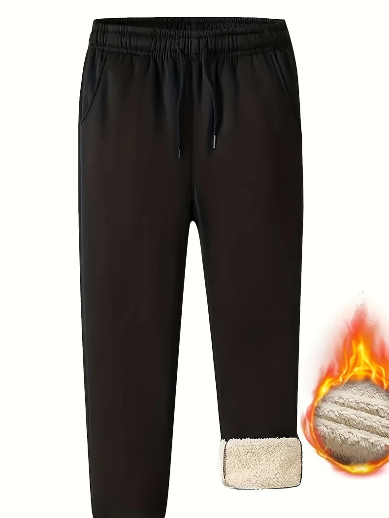 Herren Thermo-gefütterte Jogginghose mit Sherpa-Innenfutter und elastischem Bund Nord Taschen