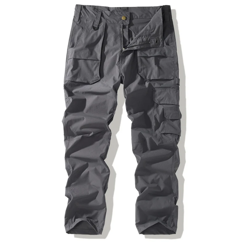 Herren Robuste Cargo-Hose mit aufgesetzten Klappentaschen, Knieabnähern und geradem Schnitt Nord Taschen
