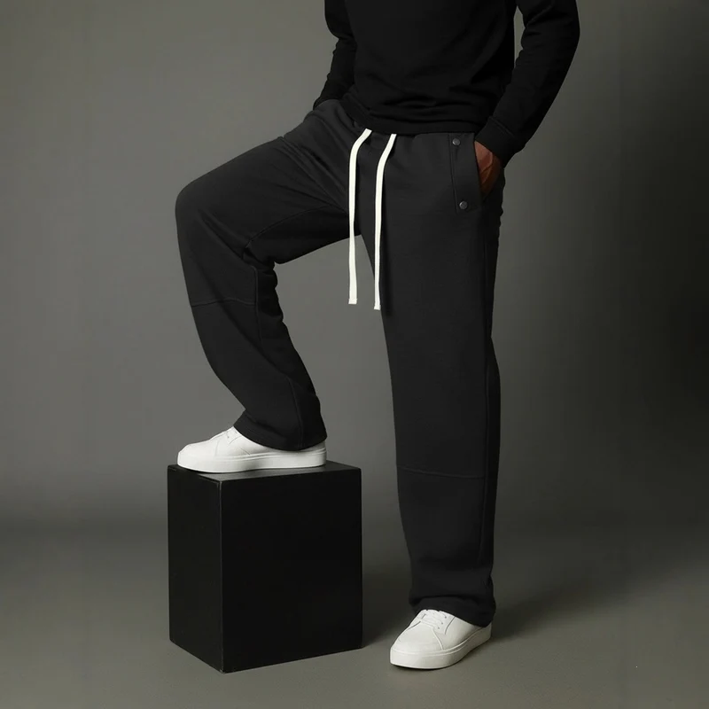 Herren Relaxed-Fit Jogginghose mit hohem Komfortbund, Tunnelzug & Utility-Details Nord Taschen