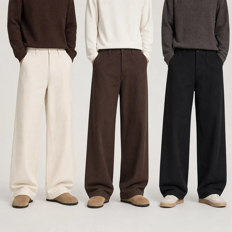 Damen Extraweite High‑Waist Culotte‑Hose mit ballonförmigem Saum und hohem Bund Nord Taschen