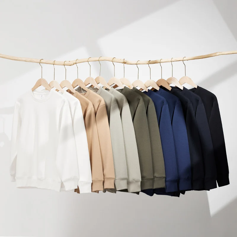 Unisex Minimalistisches Baumwoll-Sweatshirt mit Rundhals, Rippbündchen & Relaxed Fit Nord Taschen