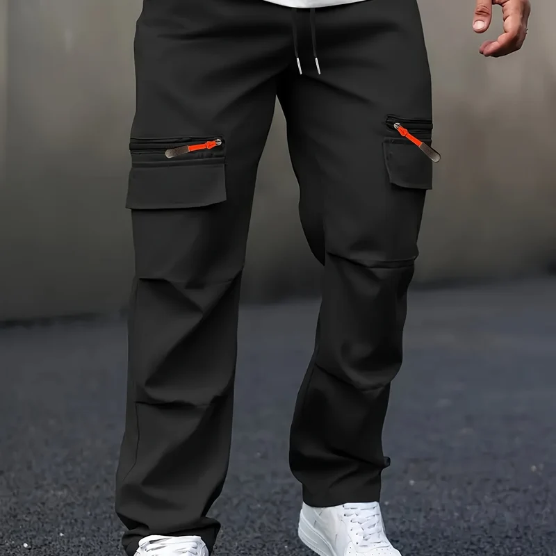 Herren Utility-Cargohose im Joggerstil mit Reißverschluss-Taschen & Kordelbund Nord Taschen