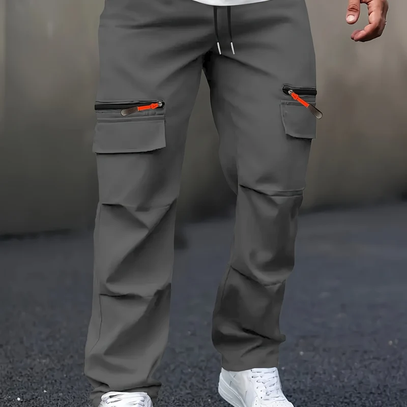 Herren Utility-Cargohose im Joggerstil mit Reißverschluss-Taschen & Kordelbund Nord Taschen