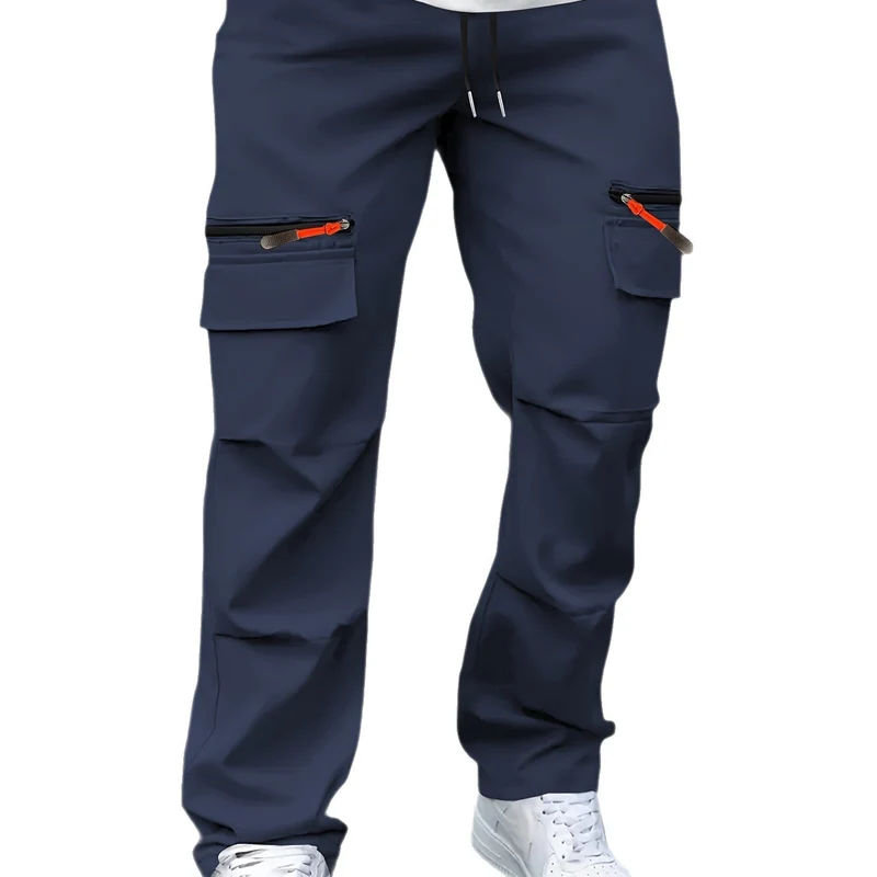 Herren Utility-Cargohose im Joggerstil mit Reißverschluss-Taschen & Kordelbund Nord Taschen