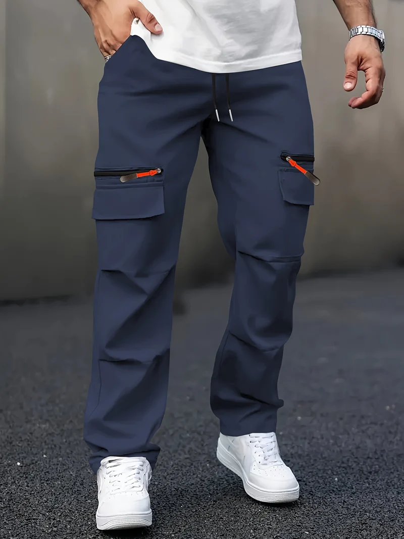 Herren Utility-Cargohose im Joggerstil mit Reißverschluss-Taschen & Kordelbund Nord Taschen