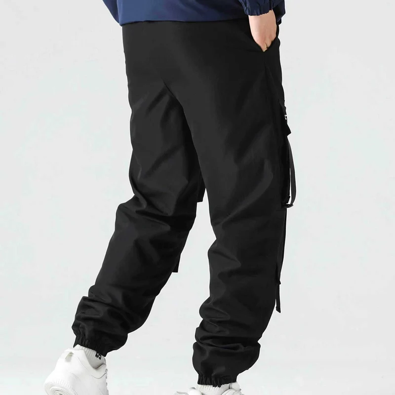 Herren Utility-Cargohose im Joggerstil mit Multifachtaschen, Ziergurten & Kordelbund Nord Taschen