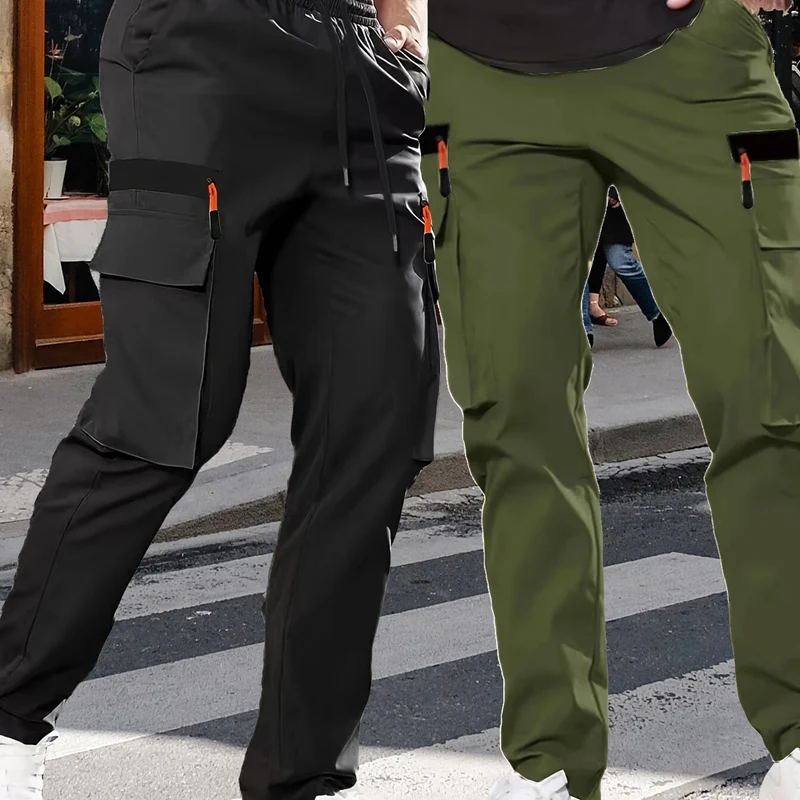 Herren Utility-Cargohose im Joggerstil mit elastischem Bund und Multifunktions-Taschen Nord Taschen