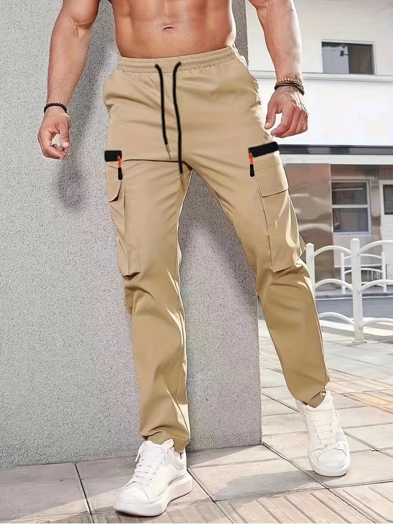 Herren Utility-Cargohose im Joggerstil mit elastischem Bund und Multifunktions-Taschen Nord Taschen