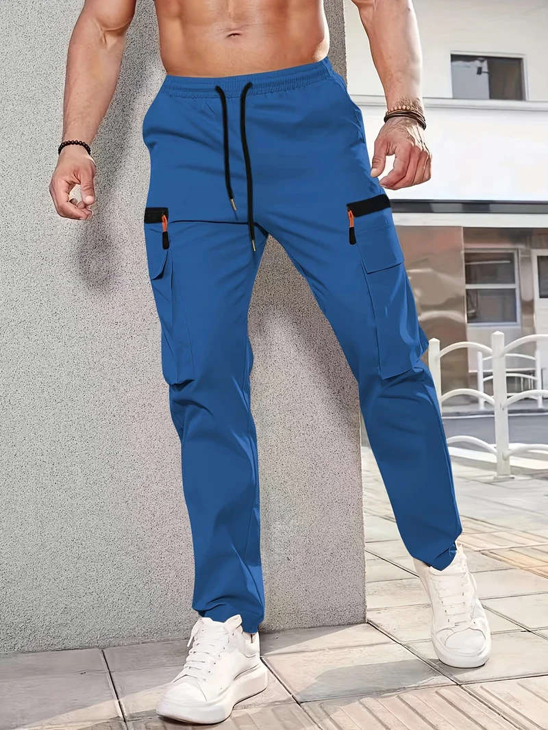 Herren Utility-Cargohose im Joggerstil mit elastischem Bund und Multifunktions-Taschen Nord Taschen