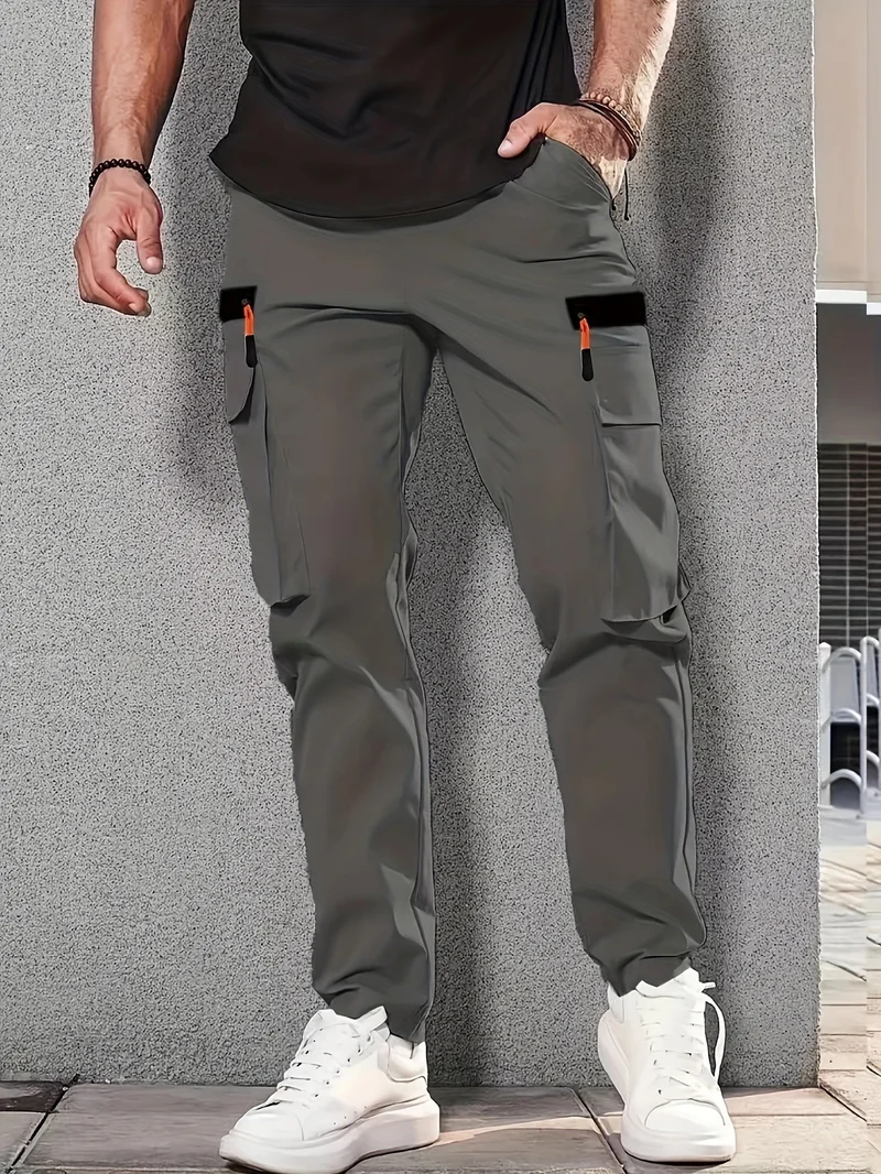 Herren Utility-Cargohose im Joggerstil mit elastischem Bund und Multifunktions-Taschen Nord Taschen