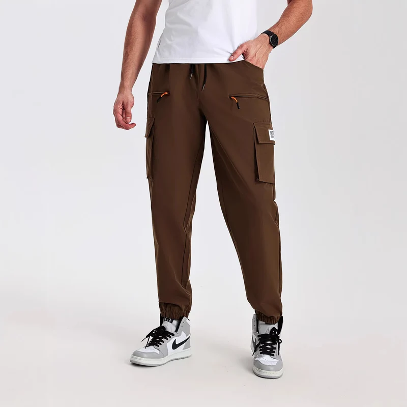 Herren Utility-Cargohose im Joggerstil mit elastischem Bund, Multifachtaschen & Reißverschlusstaschen Nord Taschen