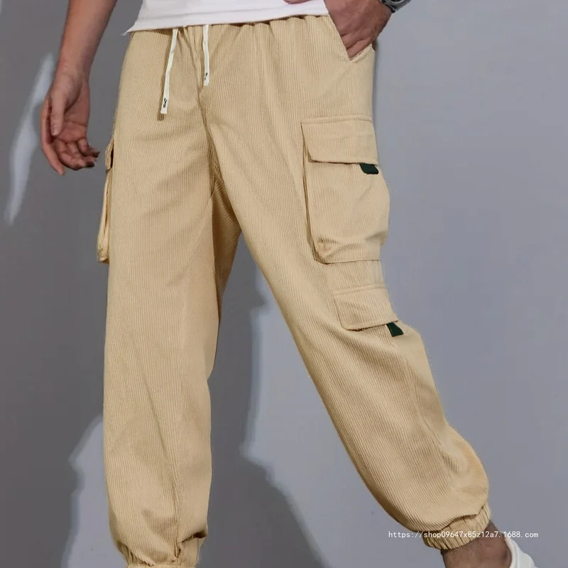 Herren Utility-Cargohose im Joggerstil aus strukturierter Baumwollmischung mit elastischem Bund & Mehrfachtaschen Nord Taschen
