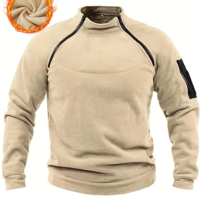 Herren Thermo-Fleecepullover mit Schulter-Reißverschlüssen & Ärmeltasche Nord Taschen