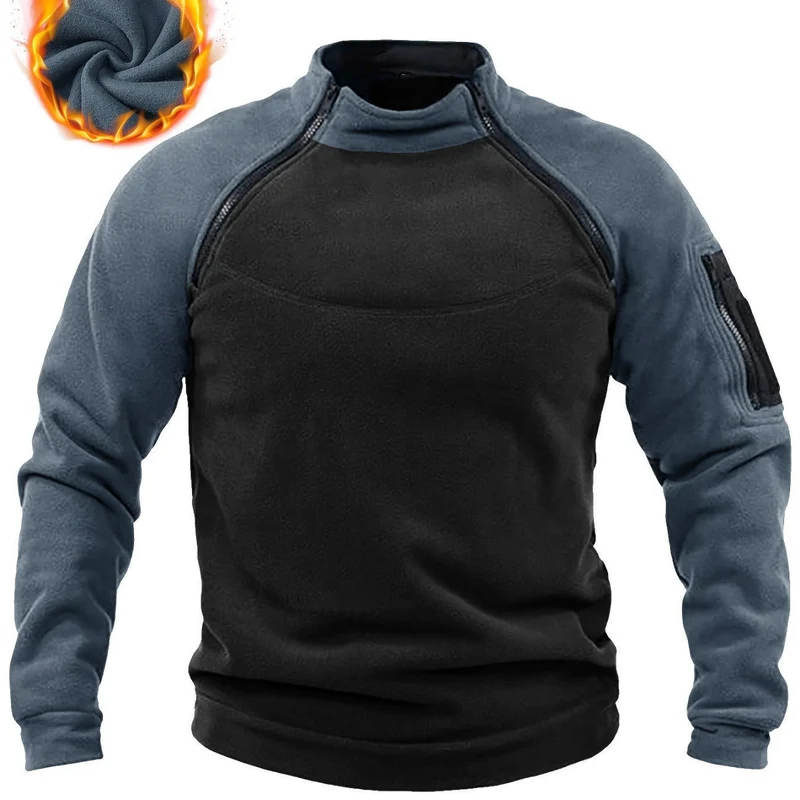 Herren Thermo-Fleecepullover mit Schulter-Reißverschlüssen & Ärmeltasche Nord Taschen
