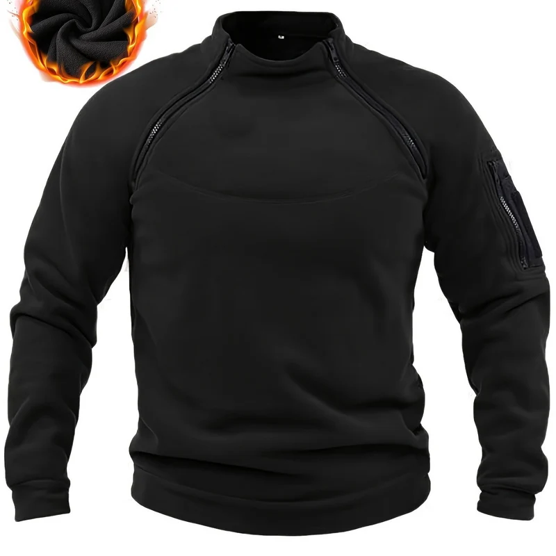 Herren Thermo-Fleecepullover mit Schulter-Reißverschlüssen & Ärmeltasche Nord Taschen