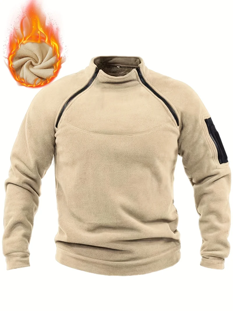 Herren Thermo-Fleecepullover mit Schulter-Reißverschlüssen & Ärmeltasche Nord Taschen