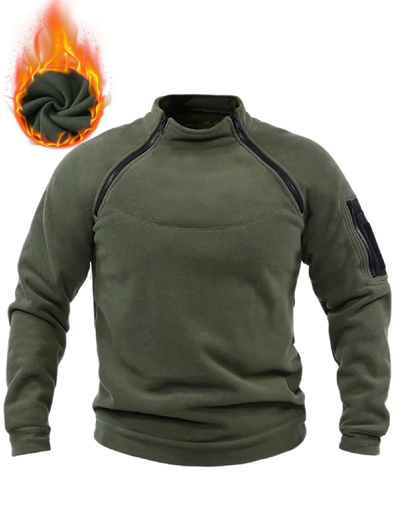 Herren Thermo-Fleecepullover mit Schulter-Reißverschlüssen & Ärmeltasche Nord Taschen