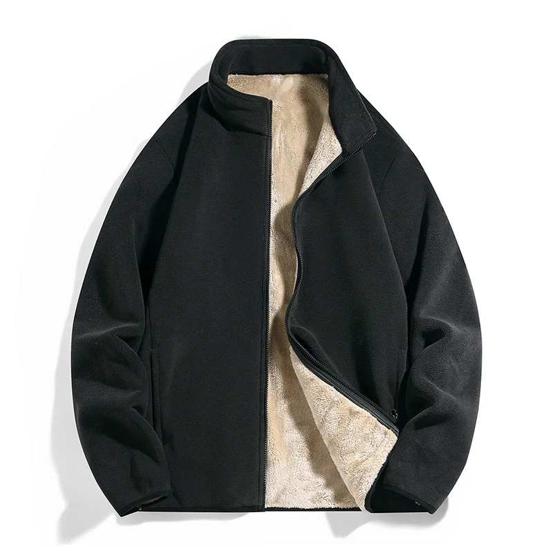 Herren Thermo-Fleecejacke mit weichem Sherpa-Innenfutter und Stehkragen Nord Taschen