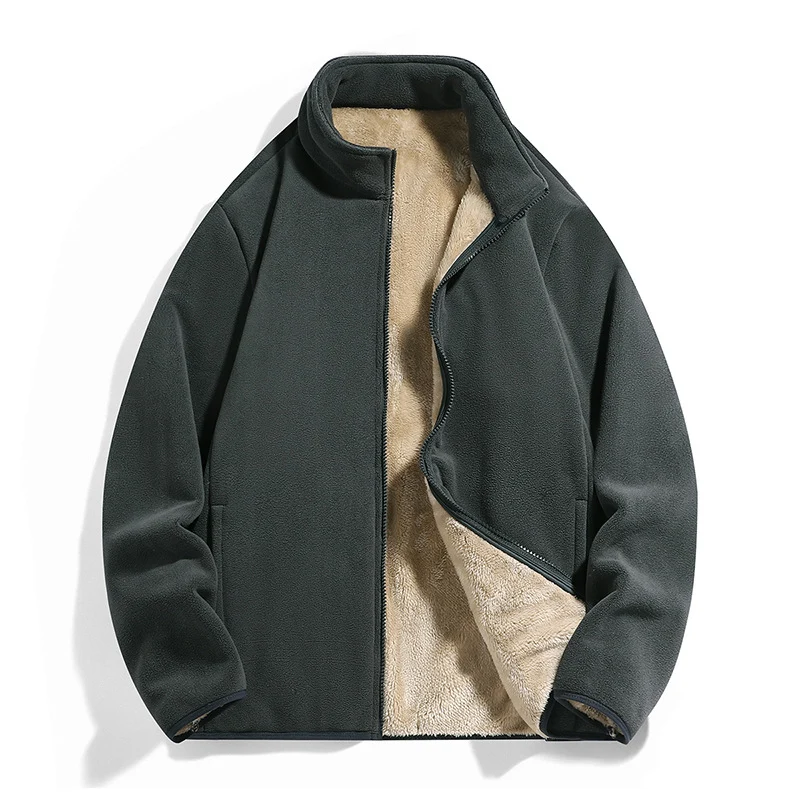 Herren Thermo-Fleecejacke mit weichem Sherpa-Innenfutter und Stehkragen Nord Taschen