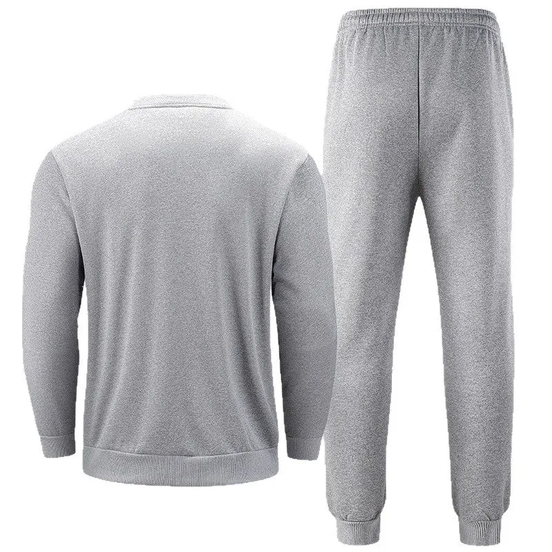 Herren Thermo‑Fleece Lounge‑Set mit Rundhals-Pullover & tapered Jogginghose Nord Taschen