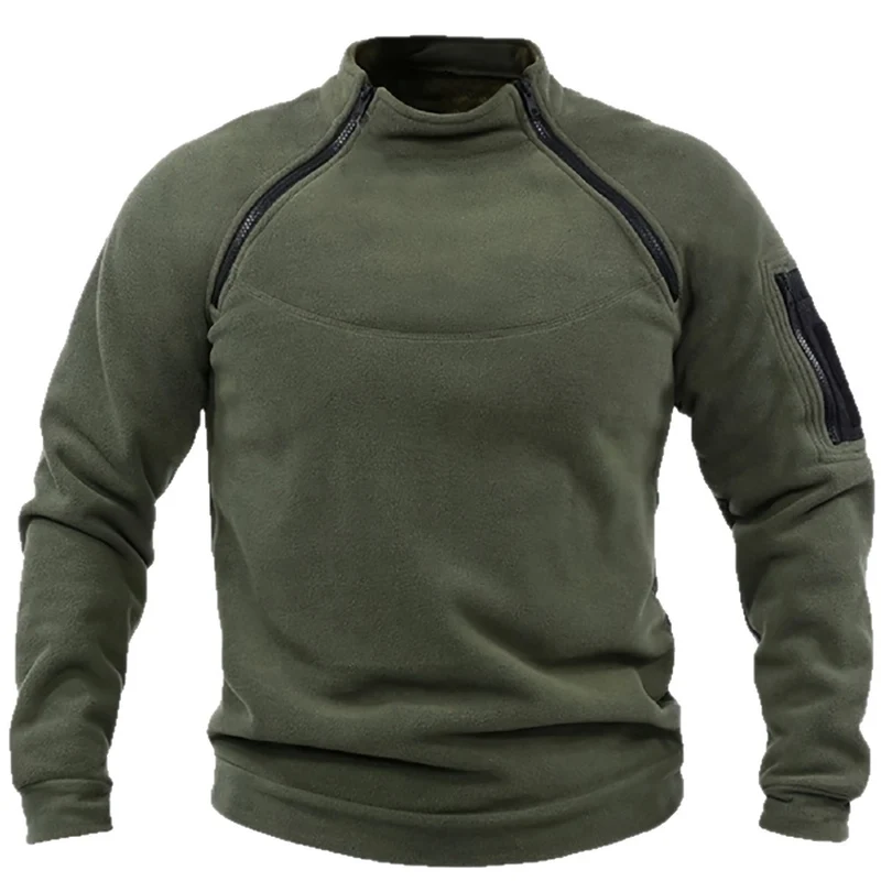 Herren Thermischer Fleece‑Halbzippullover mit Utility‑Ärmeltasche & Schulterreißverschlüssen Nord Taschen
